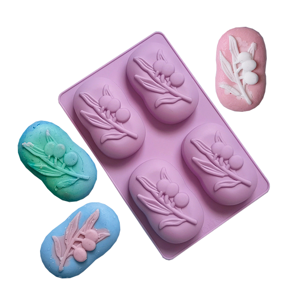 Soap Making Accessories - 4 Cavities Oval Olive Tree Silicone