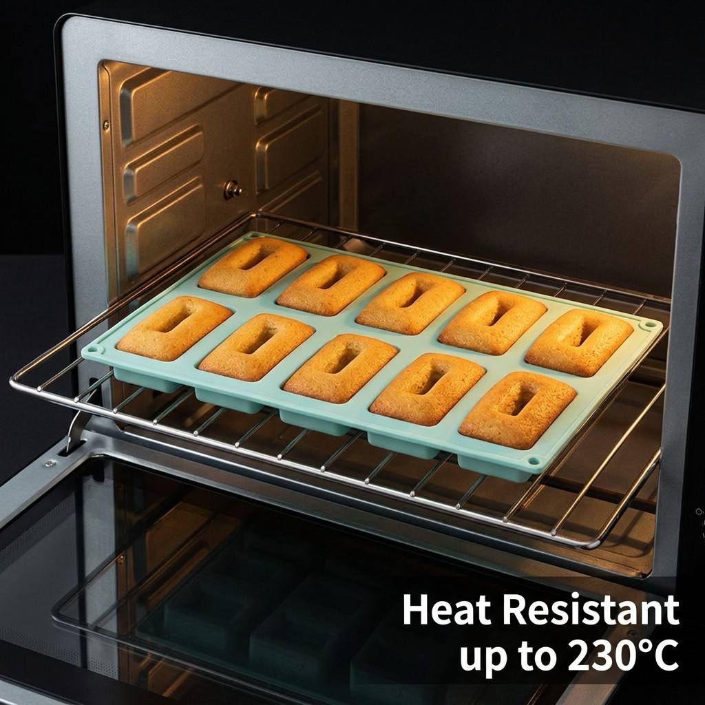 Soap Making Accessories - Non-stick 10-Hole Rectangle Silicone Baking Mold