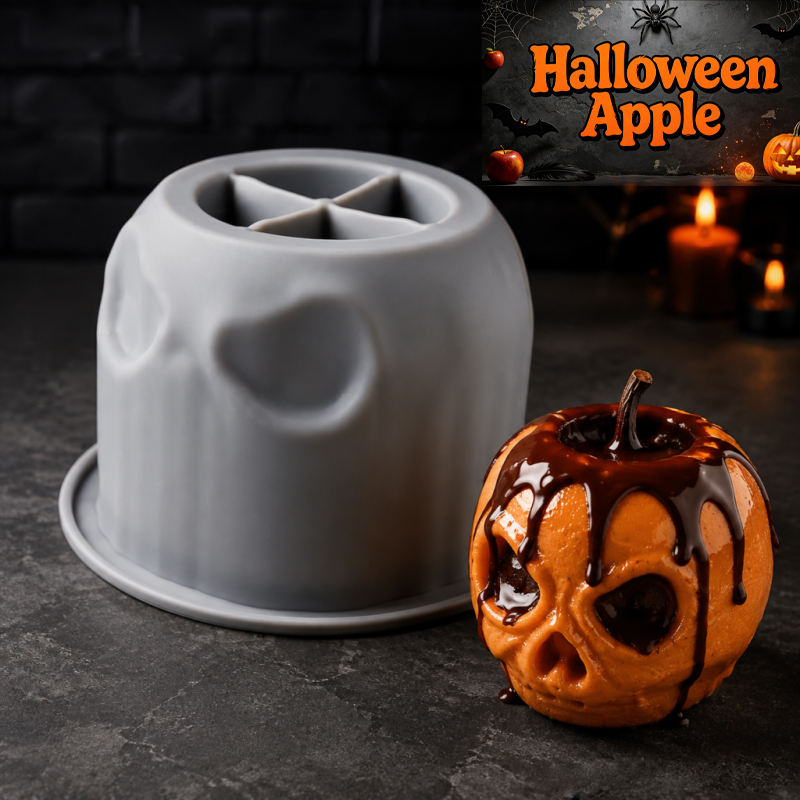 Halloween skull apple silicone - Soap Making Accessories ulasan dan harga