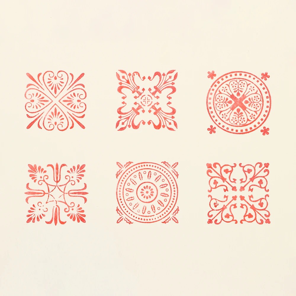 Square Round Floral Wooden Rub - Soap Stamp Custom ulasan dan harga