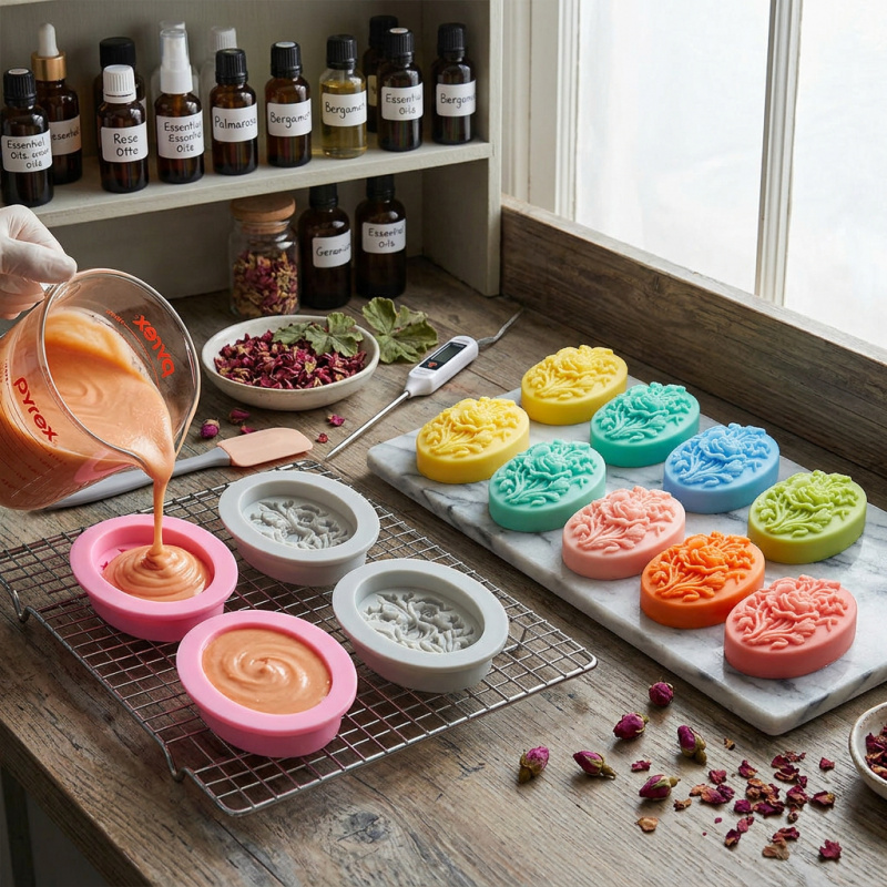 4 Silicone mold with flower sh - Soap Making Accessories ulasan dan harga
